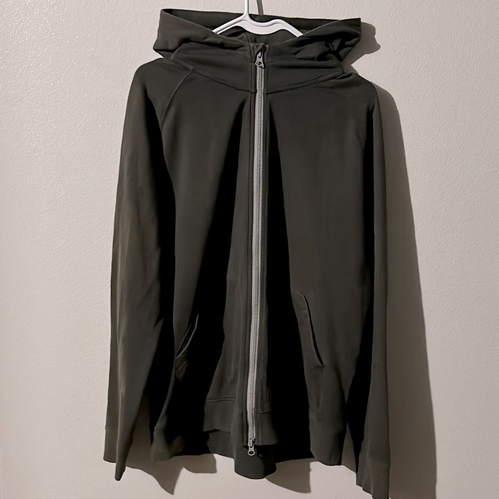 Soft and Comfy Myles Mens Olive Green Cotton/Spandex Full Zip Hoodie..Size: L